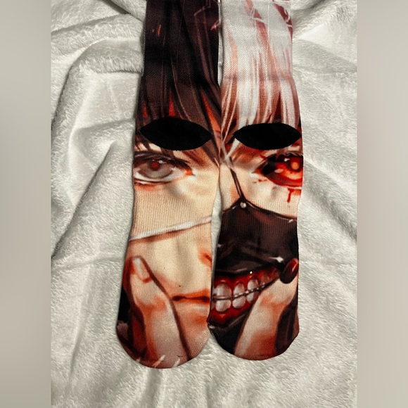 All natural 'Anime character' 100% cotton Unisex socks one size fits all 6-13 - Picture 2 of 2